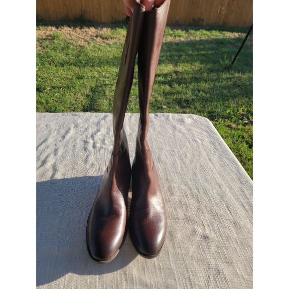 Slightly worn Sam Edelman's PENNY LEATHER RIDING BOOT, dark brown. Size 8W - Picture 5 of 6